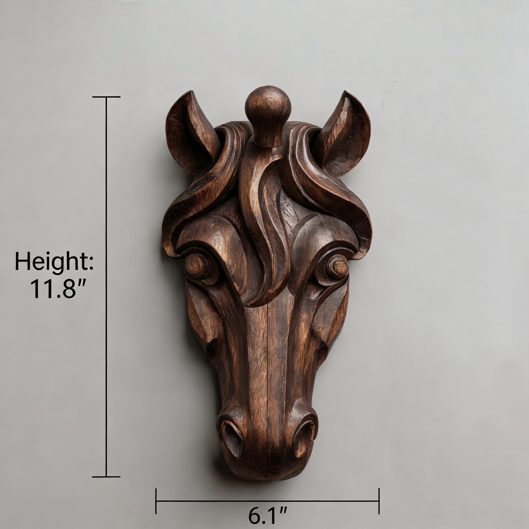 Wooden Horse Head Wall Decor - Image 4
