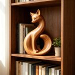 Wooden Fox Sculpture Decor