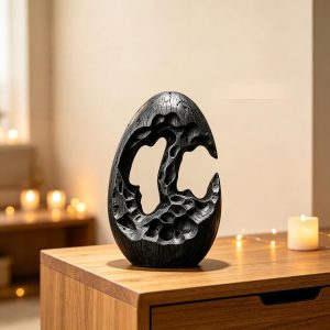 Black Ocean Wave Sculpture