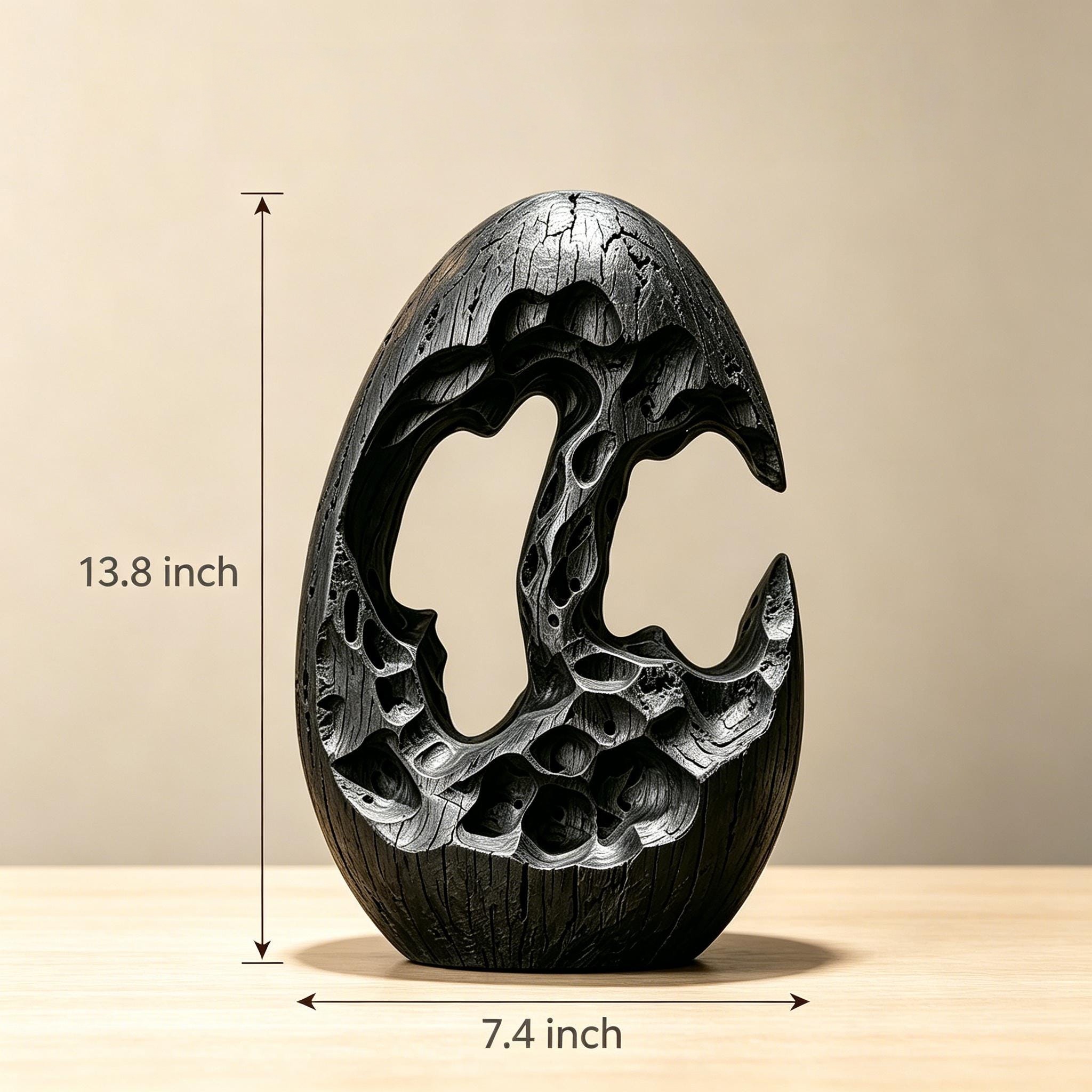 Black Ocean Wave Sculpture - Image 4