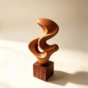 Abstract spiral wood carving decoration