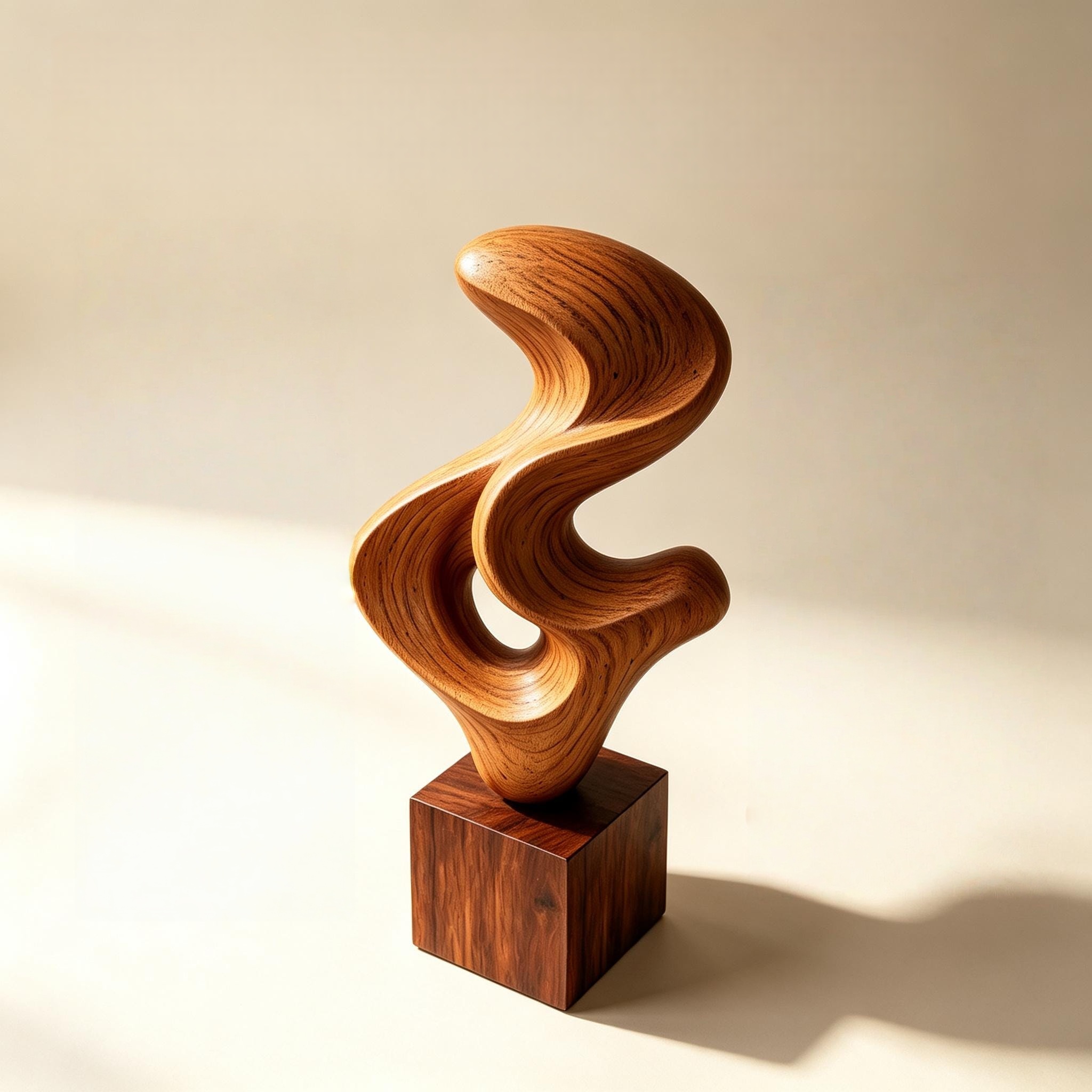 Abstract spiral wood carving decoration