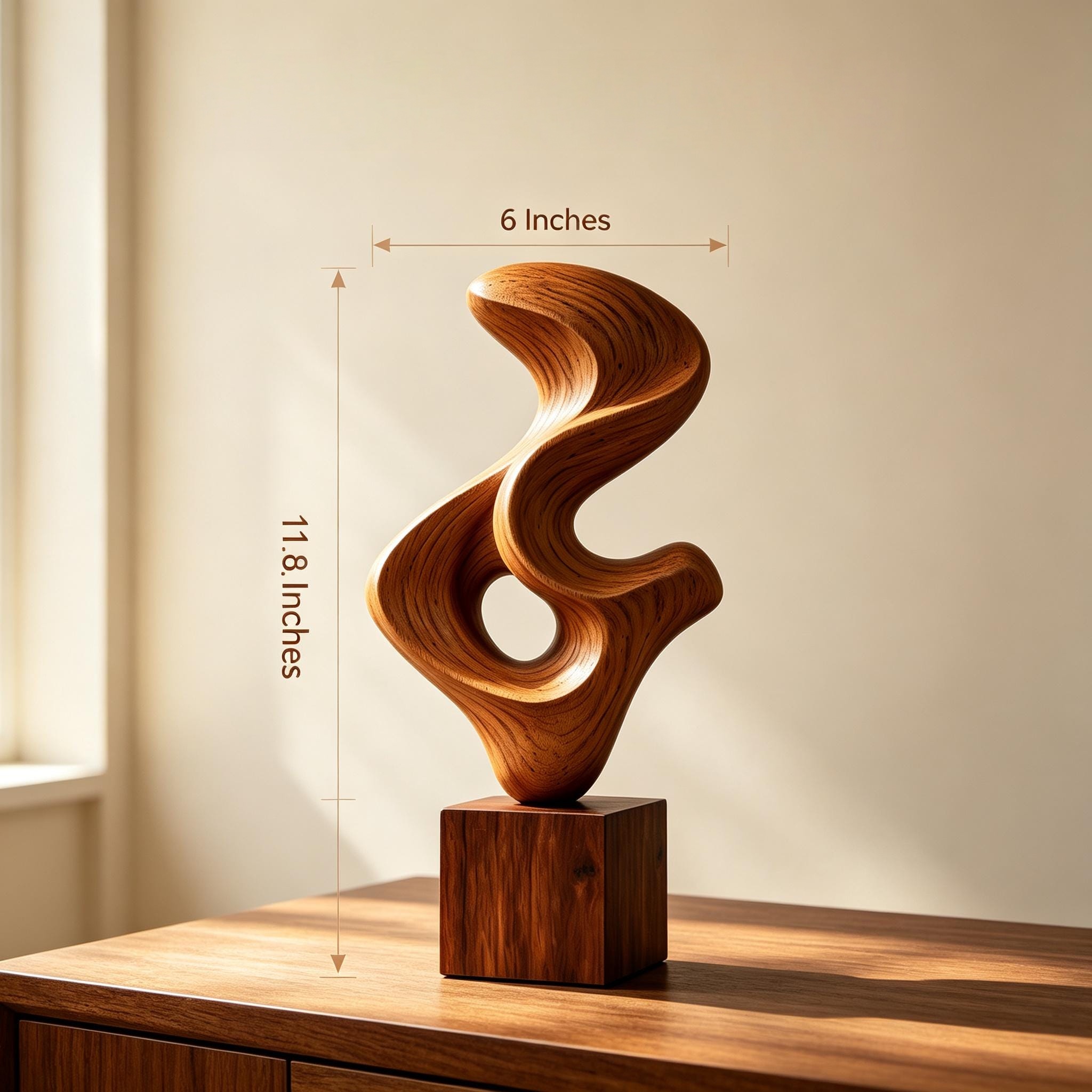 Abstract spiral wood carving decoration - Image 3